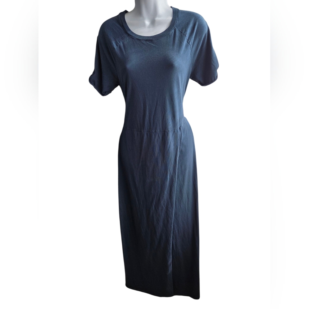 Elizabeth & James Blue Short Sleeve Faux Wrap Maxi Dress Size S